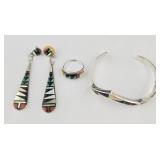 Sterling Native American Zuni Jewelry Set