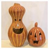 Mexican Pottery Grinning Garden Pumpkins