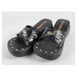 Harley Davidson Women's Leather Wedge Sandals (7)