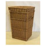 Natural Wicker Hinge Top Laundry Basket