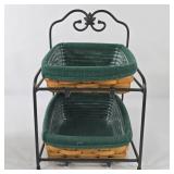 Longaberger 2-Tier Wrought Iron Paper Tray Stand
