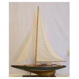 Vintage Wooden Sailboat On Stand