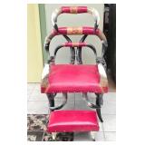 Red Leather Steer Horn Throne