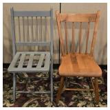 Antique Spindle Back Folding & Accent Chair