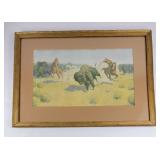 'Buffalo Runners' Litho By Frederic Remington