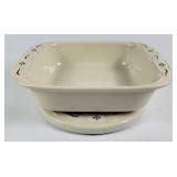 Longaberger Pottery Casserole Dish & Trivet