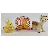 Easter Bunnies & Cow Figurines + (3)