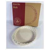 Longaberger Green Heritage Quiche Dish NIB