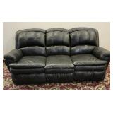 Black Leather Dual Reclining Sofa