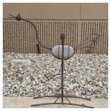 Metal & Rock Garden Art Swinging Peacock