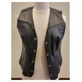 Harley Davidson Women's Snap Leather Vest (L)