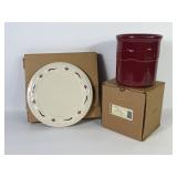 Longaberger 1 Qt. Utensil Crock & Trivet NIB