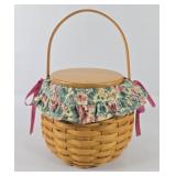 Longaberger Sweetheart Basket w/ Liners & Lid