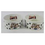 Ceramic Dog Water & Food Bowls