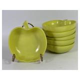 Hazel Atlas Chartreuse Glass Apple Bowls