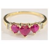 10k Ruby & Diamond Accent Heart Ring (8)