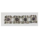 Mexico Sterling Silver & Amethyst Bracelet