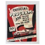1946 Indianapolis ï¿½30th 500 Mile Raceï¿½ Program