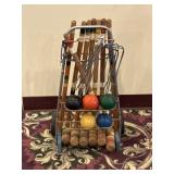 Vintage Wood Croquet Lawn Game Set
