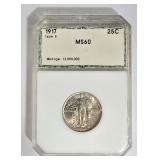 1917 Standing Liberty Quarter MS60 Coin