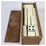 Vintage Celluloid Domino Set w/ Wooden Box