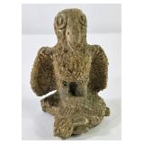 Carved Stone Eagle w/ Rabbit Prey Sculpture
