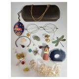 Vintage Costume Jewelry Earrings, Necklace +