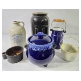 Hull Pottery Bean Pot, Stoneware Crocks +