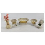 Dollhouse Mini Wicker Patio Set & Vase (5)