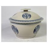 Chinese Porcelain Crane Lidded Rice Bowl