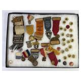 Delegation & Fraternal Ribbons, State + Pinbacks