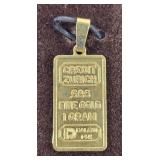Credit Zurich 1g. 585 Fine Gold Bar 14k Pendant