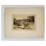 Parke County, IN Covered Bridge Etching Signed