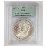 1882-S Morgan Silver Dollar MS64 Coin