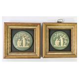 Wedgwood Green Jasperware Framed Plaques