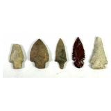 Native American Arrowheads (5)