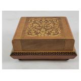 Swiss Lador Wood Inlay Musical Cigarette Box