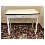 Antique Enamel on Metal Kitchen Table