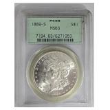 1889-S Morgan Silver Dollar MS63 Coin