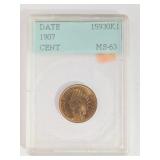 1907 Bronze Indian Head 1 Cent MS63