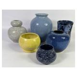 Speckle, Crackle, Pattern Glaze Ceramic Vases (6)