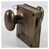 Vintage Brass ICRR Rail Car Door Lock Plate