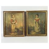 Victorian Boy & Girl Lithos By Jane Freeman