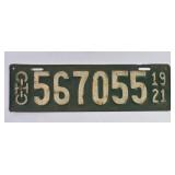 1921 Ohio Vintage License Plate