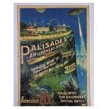 Palisades Amusement Park Vintage Travel Poster