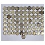 1940-60's U.S. Roosevelt Silver Dimes (71)