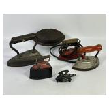 Antique Cast Iron + Sad Irons (6)