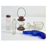 Cobalt & Clear Glass Shaped Pistol, Owl +