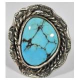 Native American Navajo Sterling Turquoise Ring 6.5