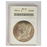 1904-0 Morgan Silver Dollar MS65 Coin